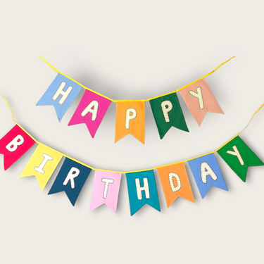 Happy Birthday Swallowtail Flag Bunting