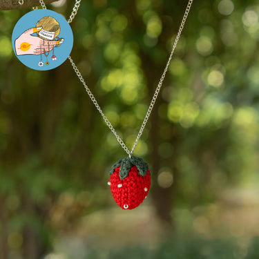 Strawberry Beaded Pendant