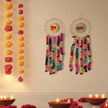 Shubh-Labh Dreamcatchers (Party Prop Festive Hanging Decoration) (Set of 2)