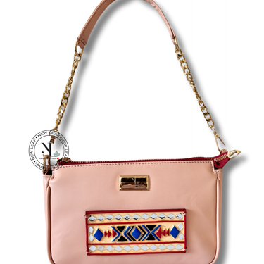 Peach Glaze Lippan Art Handcrafted Baguette Bag/Sling