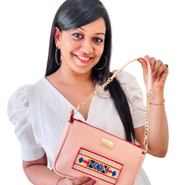 Peach Glaze Lippan Art Handcrafted Baguette Bag/Sling