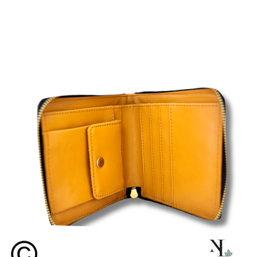 Mandala Yellow Lippan Art Mini Wallet