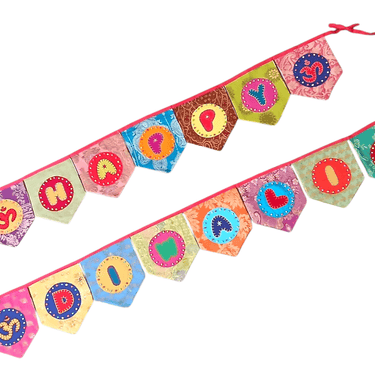 Upcycled Happy Diwali Bunting Banner