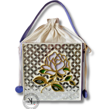 Lilac Rosee Lippan Art Medium Potli Handcrafted Sling Bag