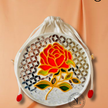 Blushing Rose Lippan Art Potli Sling Bag