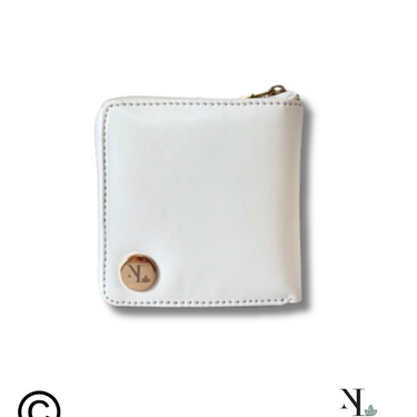 Heart Evil Eye White Lippan Art Mini Wallet