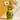 handmade yellow blue pottery vase Jaipur front view