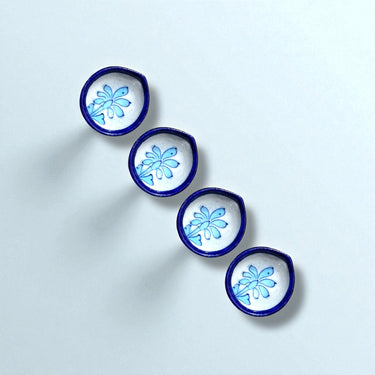 Blue Pottery Diya Set of (10)