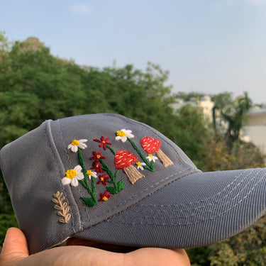 Mushrooms and Flowers Cap