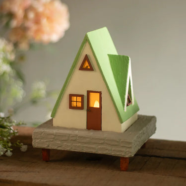 Tealight Cottage (Beige & Green)