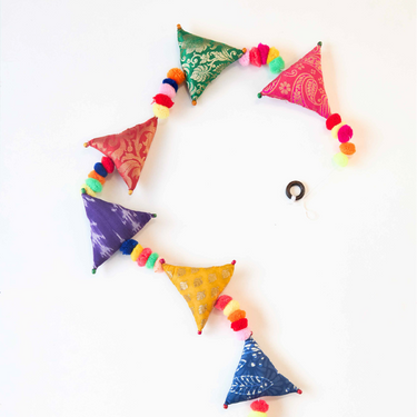 Upcycled Boho Triangles Festive Decoration String
