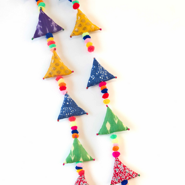Upcycled Boho Triangles Festive Decoration String