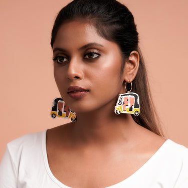 Namma Ooru 2 in 1 reversible “AUTO” hoop earrings