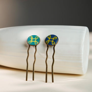 CHARUKESI"kolam"hair pins(set of two)