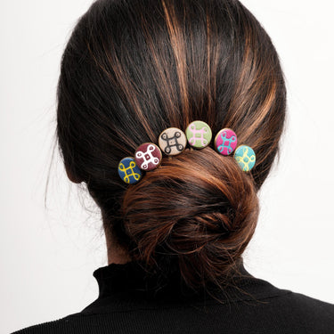 CHARUKESI"kolam"hair pins(set of two)