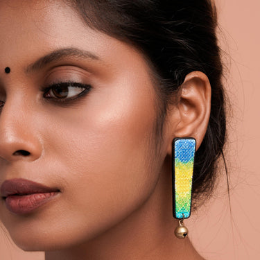 EZHIL "Sikku Kolam" multicolour stud