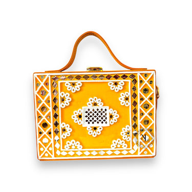 Sunflower Lippan Art Handcrafted Box Bag