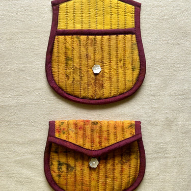 Goldenstem Silk Quilted Trinket Pouch
