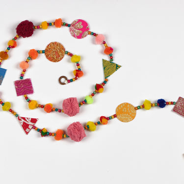 Upcycled Chintzy Pom-Pom Festive Decoration String