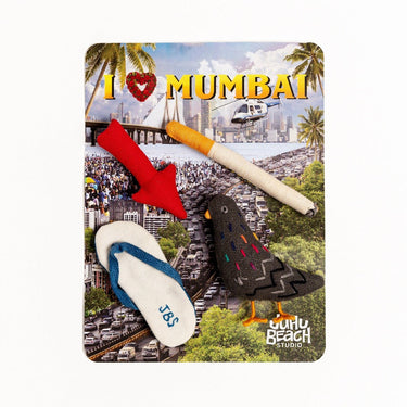 I ❤️ MUMBAI CHAKHNA PACK OF 4 🐦🏗️🌴🚧