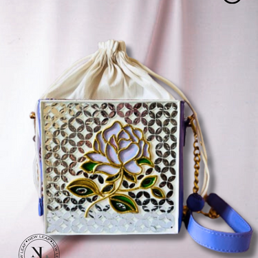 Lilac Rosee Lippan Art Medium Potli Handcrafted Sling Bag