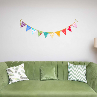 Upcycled Rainbow Bunting