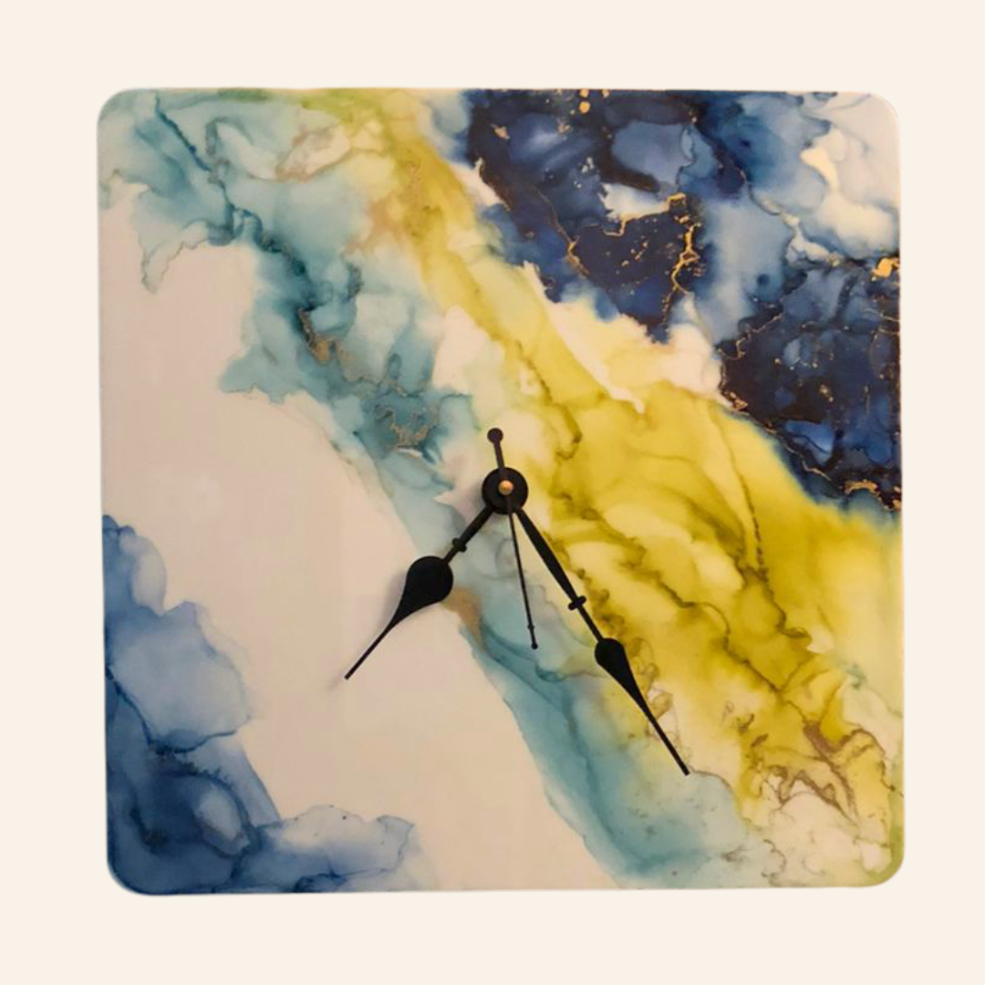 Alcohol Ink Clock – Kala Curry