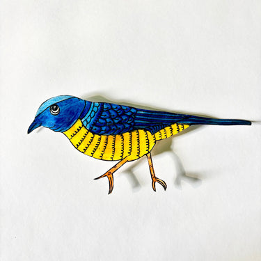 Blue Fly Catcher Fridge Magnet - Kala Curry