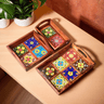 Blue Pottery Serving Tray Set of 3 - Kala Curry