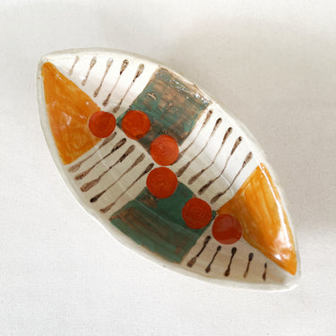 Ceramic Boat Shaped Bowl Mustard