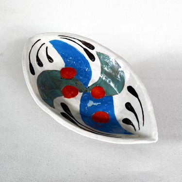 Ceramic Boat Shaped Bowl Turq