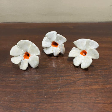 Ceramic Parijat Flower Set of Three