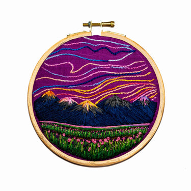Wild Skies Mountainscape (Embroidered Hoop)