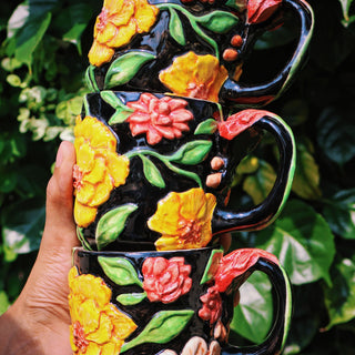 Garden of Eden - Floral Relief Mug - Kala Curry
