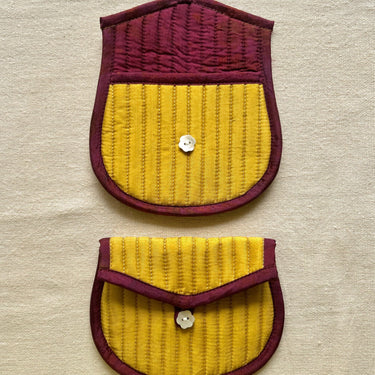 Grove Silk Quilted Trinket Pouch - Kala Curry