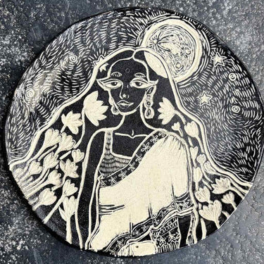 Chandni - Sgraffito Ceramic Art Plate