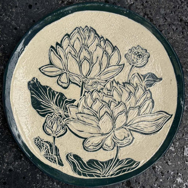 Buddha's Babies - Sgraffito Art Ceramic Plate