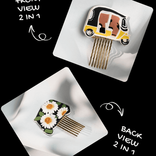 Namma Ooru 2 in 1 reversible “AUTO” hair pin - Kala Curry