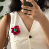 Pretty Lil Flower Upcycled Fabric Brooch - Kala Curry