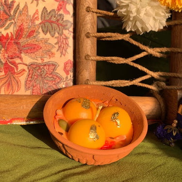 Rasmalai Candle (Terracotta Jar) - Kala Curry
