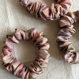 Small Floral Silk Scrunchie - Kala Curry