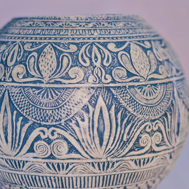 Temple Architecture Round Vase - Kala Curry