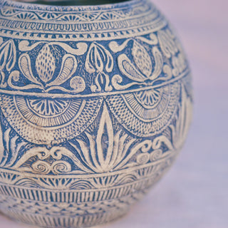 Temple Architecture Round Vase - Kala Curry