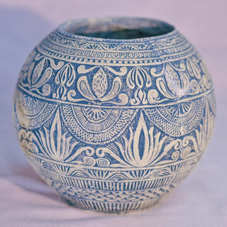 Temple Architecture Round Vase - Kala Curry