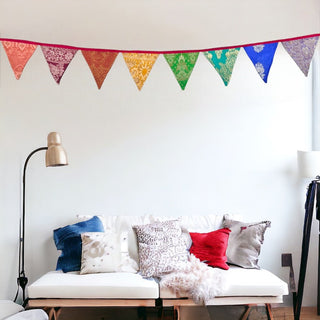 Upcycled Festive Silk Bunting - Kala Curry