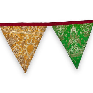 Upcycled Festive Silk Bunting - Kala Curry