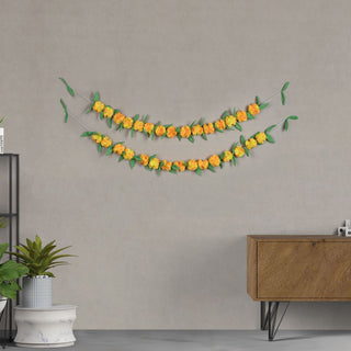Upcycled Genda/Marigold Cloth Flower Garland String - Kala Curry