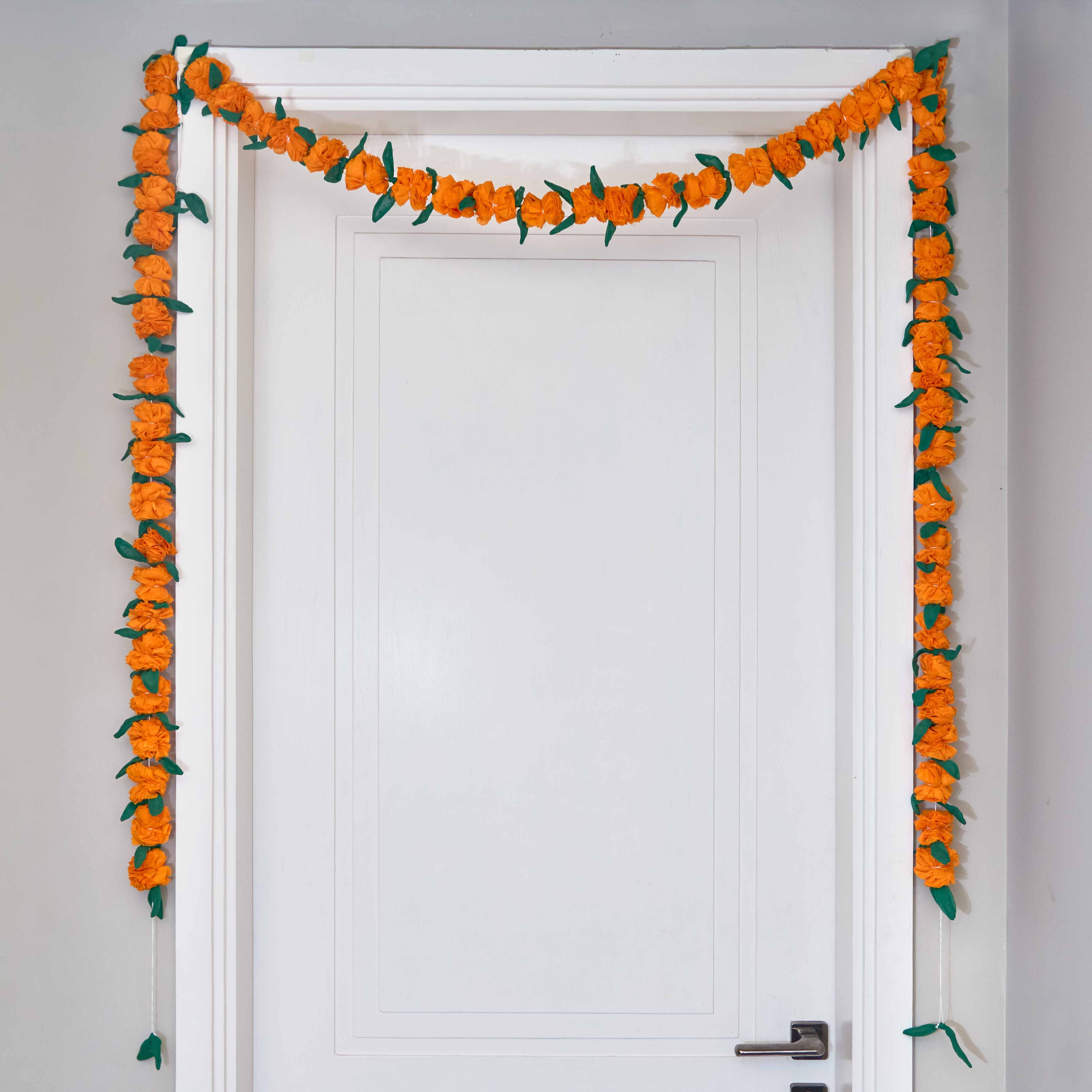 Marigold Rope Upcycled Genda/Marigold Cloth Flower Garland String – Kala Curry