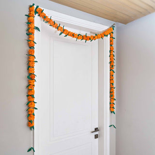 Upcycled Genda/Marigold Cloth Flower Garland String - Kala Curry
