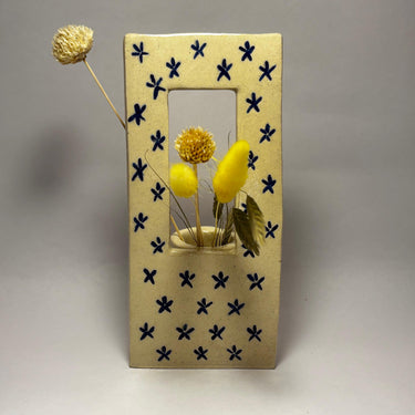 Indigo Bloom Frame Vase